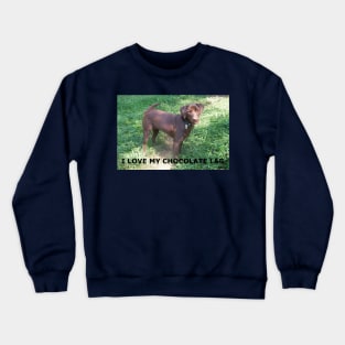 Labrador Retriever Chocolate love with picture Crewneck Sweatshirt